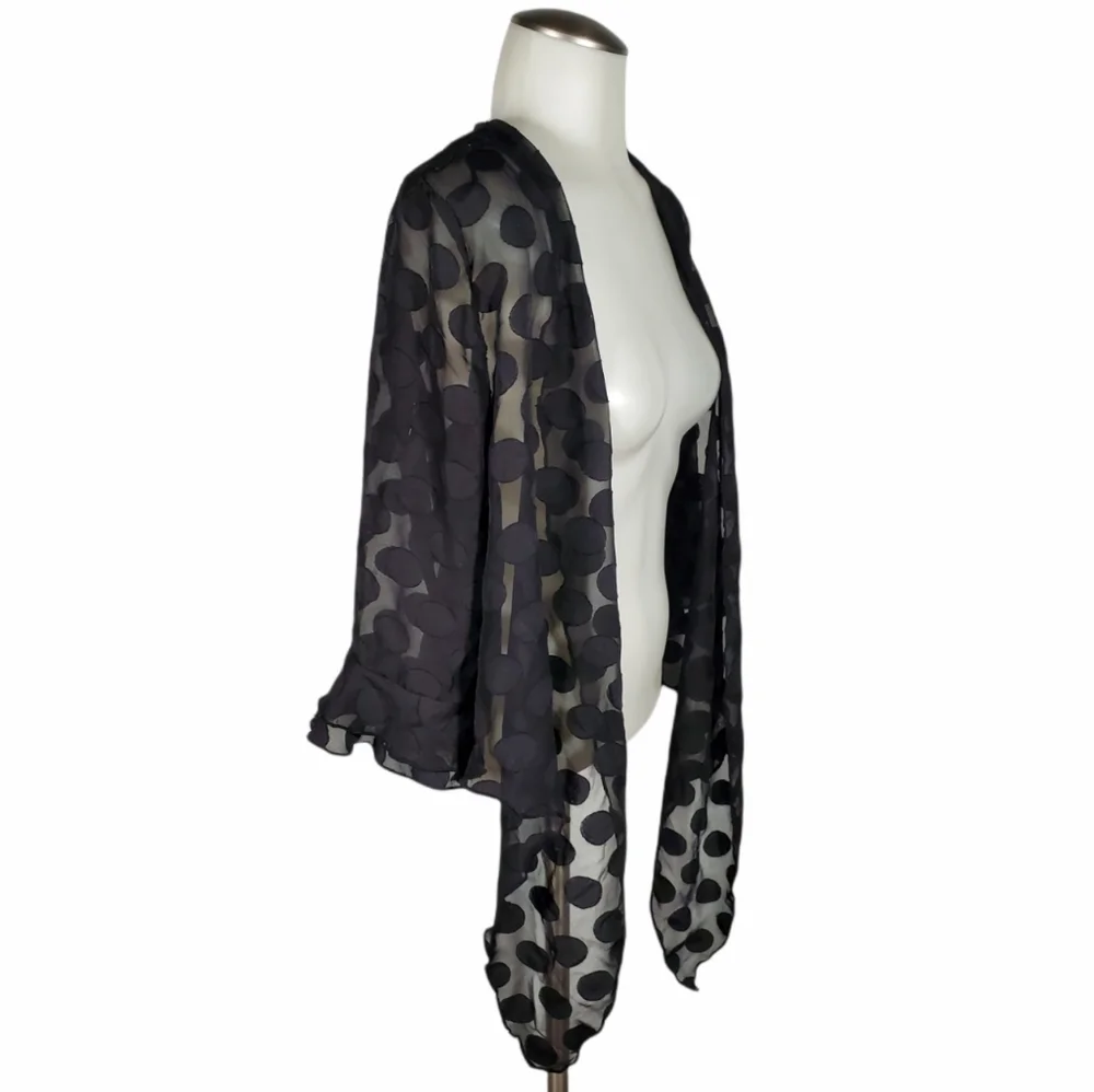 UPS & DOWNS Polka dot Black Cardigan NWOT Size Small